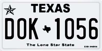 TX license plate DOK1056
