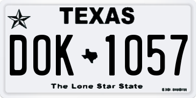 TX license plate DOK1057