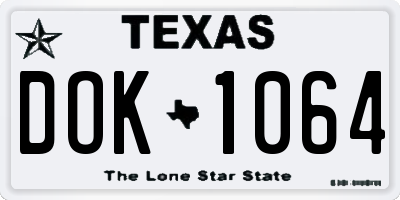 TX license plate DOK1064