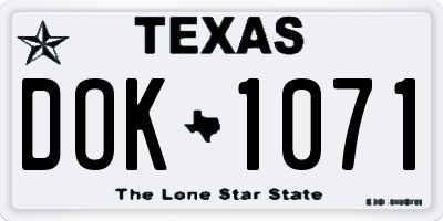 TX license plate DOK1071