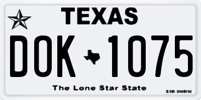 TX license plate DOK1075