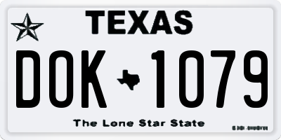 TX license plate DOK1079