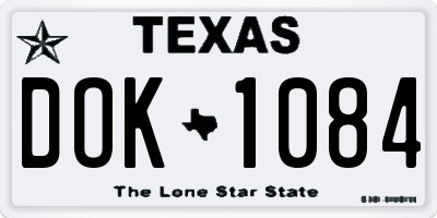 TX license plate DOK1084