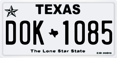 TX license plate DOK1085