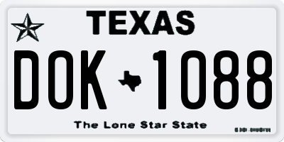 TX license plate DOK1088