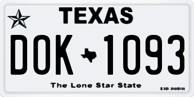 TX license plate DOK1093