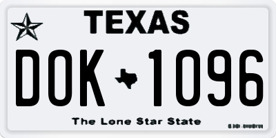 TX license plate DOK1096