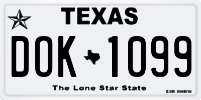 TX license plate DOK1099
