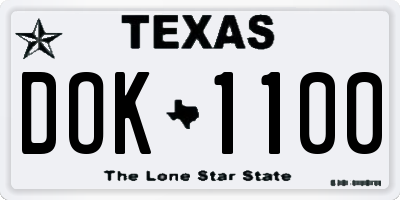 TX license plate DOK1100