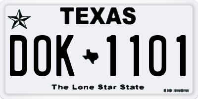 TX license plate DOK1101