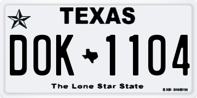TX license plate DOK1104