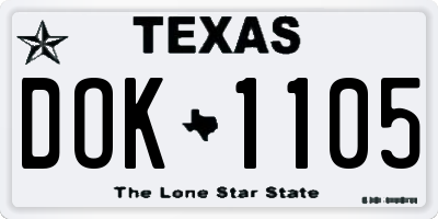TX license plate DOK1105
