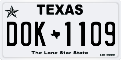 TX license plate DOK1109