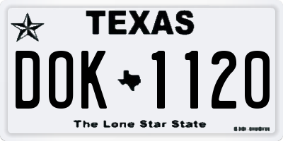 TX license plate DOK1120