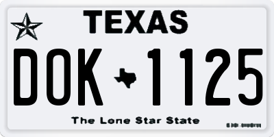 TX license plate DOK1125