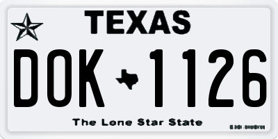 TX license plate DOK1126