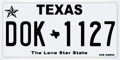 TX license plate DOK1127