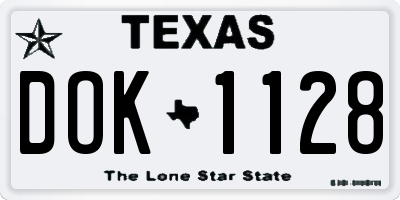 TX license plate DOK1128