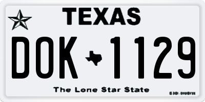 TX license plate DOK1129
