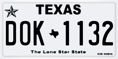 TX license plate DOK1132