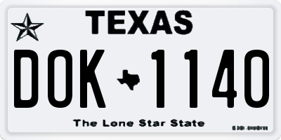TX license plate DOK1140