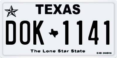 TX license plate DOK1141