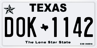 TX license plate DOK1142