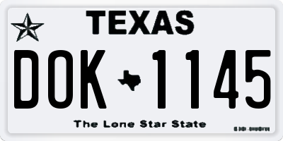 TX license plate DOK1145