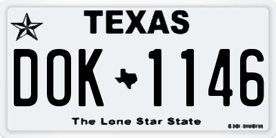 TX license plate DOK1146
