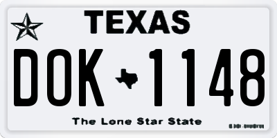 TX license plate DOK1148