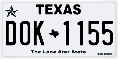 TX license plate DOK1155