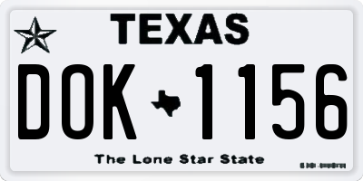TX license plate DOK1156