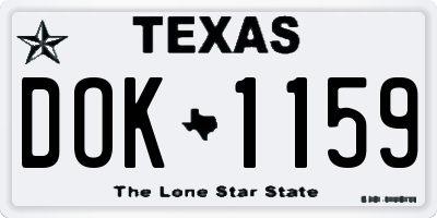 TX license plate DOK1159