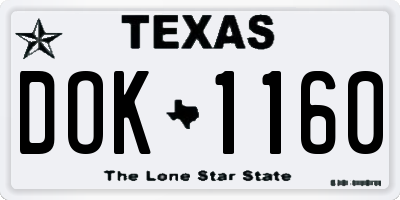 TX license plate DOK1160
