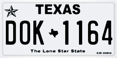 TX license plate DOK1164