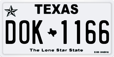 TX license plate DOK1166