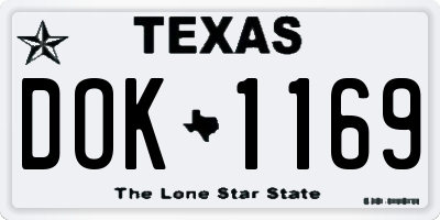 TX license plate DOK1169