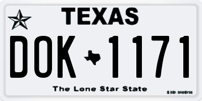 TX license plate DOK1171