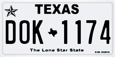 TX license plate DOK1174