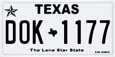 TX license plate DOK1177
