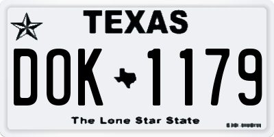 TX license plate DOK1179