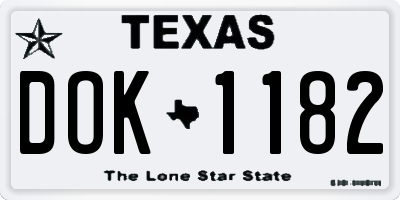 TX license plate DOK1182