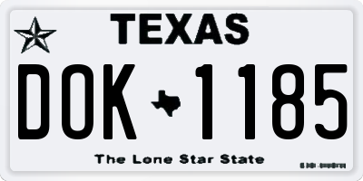 TX license plate DOK1185