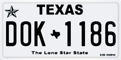 TX license plate DOK1186