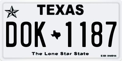 TX license plate DOK1187