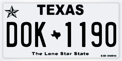 TX license plate DOK1190