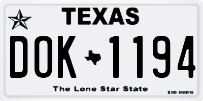 TX license plate DOK1194