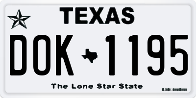 TX license plate DOK1195