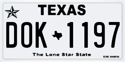 TX license plate DOK1197