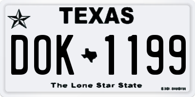TX license plate DOK1199